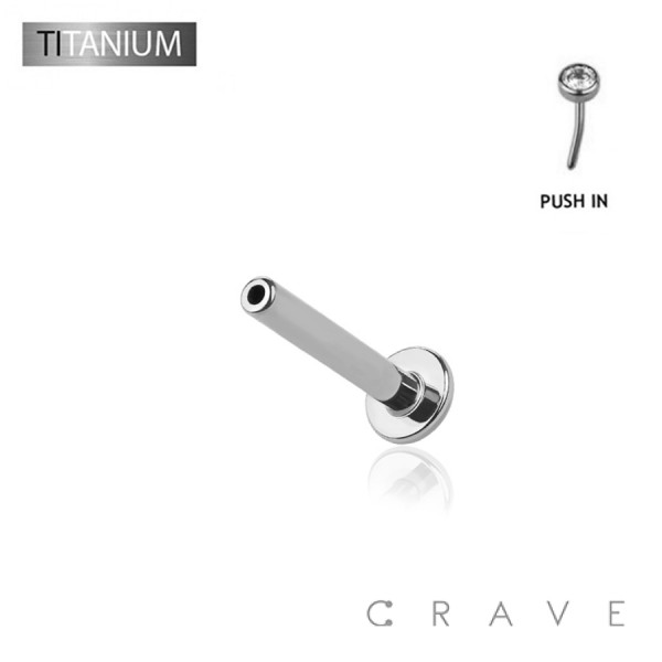 4MM FLAT DISK IMPLANT GRADE TITANIUM THREADLESS PUSH IN LABRET BAR